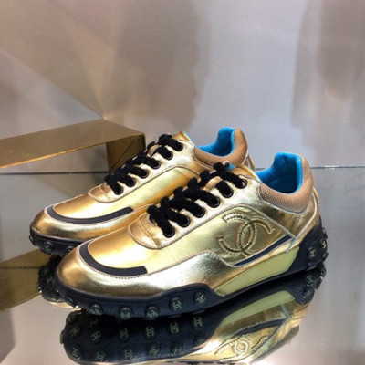Chanel 2019 Mm / Wm Leather Sneakers - 샤넬 2019 남여공용 레더 스니커즈 CHAS0420.Size(225 - 280).옐로우골드