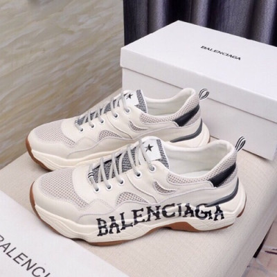 Balenciaga 2019 Mens Leather Sneakers - 발렌시아가 2019 남성용 레더 스니커즈 BALS0099,Size(240 - 270),화이트