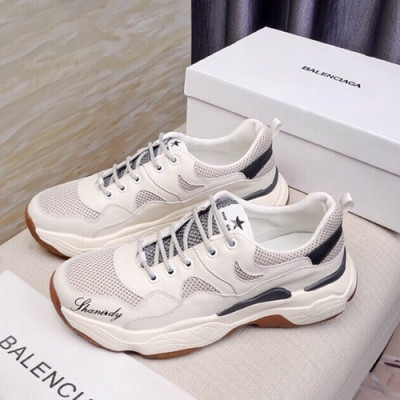 Balenciaga 2019 Mens Leather Sneakers - 발렌시아가 2019 남성용 레더 스니커즈 BALS0100,Size(240 - 270),화이트