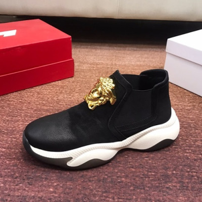Versace 2019 Mens Leather Sneakers - 베르사체 2019 남성용 레더 스니커즈 VERS0085.Size (240 - 270).블랙