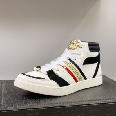 Versace 2019 Mens Leather Sneakers - 베르사체 2019 남성용 레더 스니커즈 VERS0087.Size (240 - 270).화이트