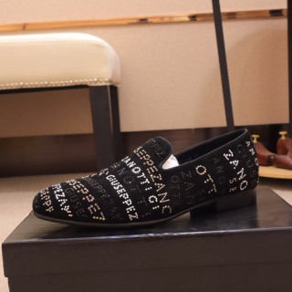 Giuseppe Zanoti 2019 Mens Leather Slip On - 쥬세페자노티 2019 남성용 레더 슬립온 GZS0033.Size,(240 - 270),블랙
