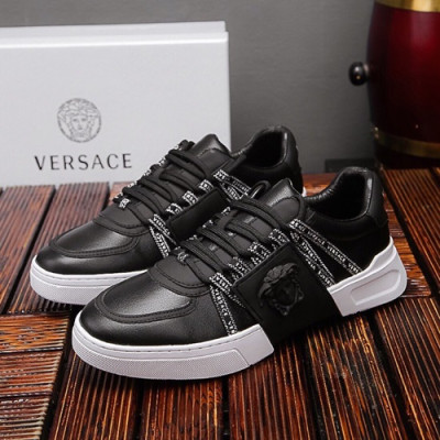 Versace 2019 Mens Leather Sneakers - 베르사체 2019 남성용 레더 스니커즈 VERS0092.Size (240 - 270).블랙