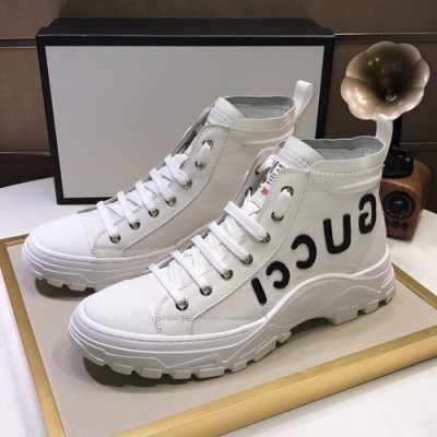 Gucci 2019 Mens Leather Sneakers - 구찌 2019 남성용 레더 스니커즈 GUCS0408,Size(240 - 270).화이트