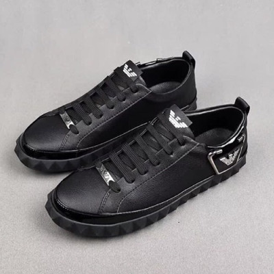 Armani 2019 Mens Leather Sneakers  - 알마니 2019 남성용 레더 스니커즈 ARMS0075,Size(240 - 270).블랙