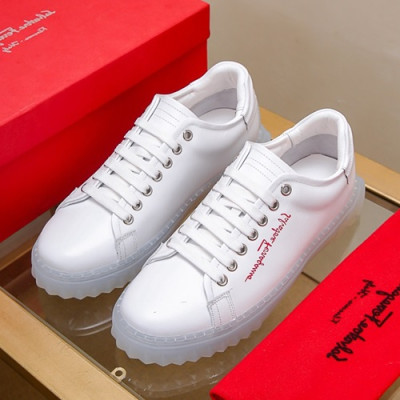 Ferragamo 2019 Mens Leather Sneakers - 페라가모 2019 남성용 레더 스니커즈, FGMS00104,Size(240 - 270).화이트