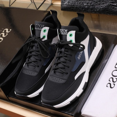Hugo Boss 2019 Mens Leather Running Shoes - 휴고보스 2019 남성용 레더 런닝 슈즈 HUGS0003.Size(240 - 270).블랙