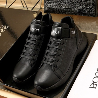 Hugo Boss 2019 Mens Leather Running Shoes - 휴고보스 2019 남성용 레더 런닝 슈즈 HUGS0004.Size(240 - 270).블랙
