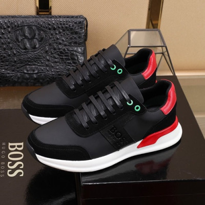 Hugo Boss 2019 Mens Leather Running Shoes - 휴고보스 2019 남성용 레더 런닝 슈즈 HUGS0016.(240 - 270).블랙