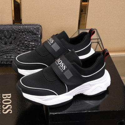 Hugo Boss 2019 Mens Leather Running Shoes - 휴고보스 2019 남성용 레더 런닝 슈즈 HUGS0017.(240 - 270).블랙