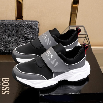 Hugo Boss 2019 Mens Leather Running Shoes - 휴고보스 2019 남성용 레더 런닝 슈즈 HUGS0018.(240 - 270).블랙