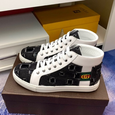 Gucci 2019 Mens Leather & Denim Sneakers - 구찌 2019 남성용 레더 & 데님 스니커즈 GUCS0414,Size(240 - 270).블랙