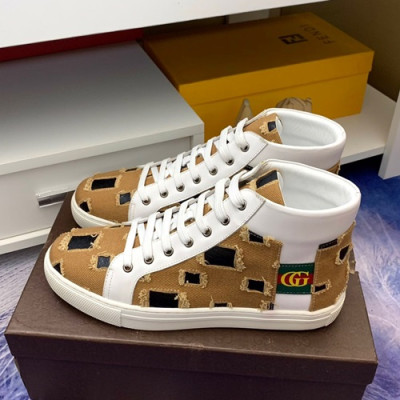 Gucci 2019 Mens Leather & Denim Sneakers - 구찌 2019 남성용 레더 & 데님 스니커즈 GUCS0415,Size(240 - 270).브라운