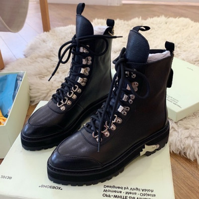 Off-white 2019 Ladies Leather Boots - 오프화이트 2019 여성용 레더 부츠 OFFS0028.Size(225 - 245),블랙