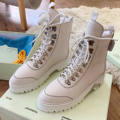 Off-white 2019 Ladies Leather Boots - 오프화이트 2019 여성용 레더 부츠 OFFS0029.Size(225 - 245),화이트