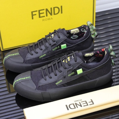 Fendi 2019 Mens Leather & Canvas Sneakers - 펜디 2019 남성용 레더&캔버스 스니커즈 FENS0172,Size(240 - 270).블랙