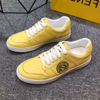 Fendi 2019 Mens Leather Sneakers - 펜디 2019 남성용 레더 스니커즈 FENS0176,Size(240 - 270).옐로우