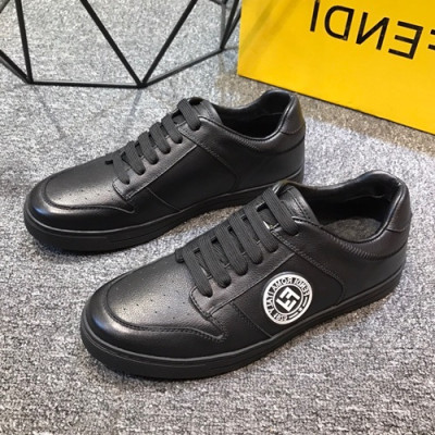 Fendi 2019 Mens Leather Sneakers - 펜디 2019 남성용 레더 스니커즈 FENS0177,Size(240 - 270).블랙