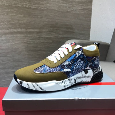 Prada 2019 Mens Leather Sneakers - 프라다 2019 남성용 레더 스니커즈,PRAS00207,Size(240 - 270).카키