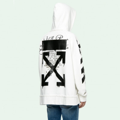 Off-white 2019 Mm/Wm Logo Cotton Oversize HoodT - 오프화이트 2019 남자 로고 코튼 오버사이즈 후드티 Off0163x.Size(xs - l).2컬러(화이트/블루)