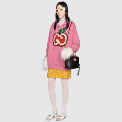 Gucci 2019 Mm/Wm Logo Glitter Cotton Hood Tee - 구찌 남자 로고 글리터 코튼 후드티 Guc01446x.Size(s - l).핑크
