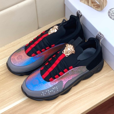 Versace 2019 Mens Leather Sneakers - 베르사체 2019 남성용 레더 스니커즈 VERS0130,Size (240 - 270).블랙