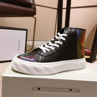 Gucci 2019 Mens Leather Sneakers - 구찌 2019 남성용 레더 스니커즈 GUCS0443,Size(240 - 270).블랙