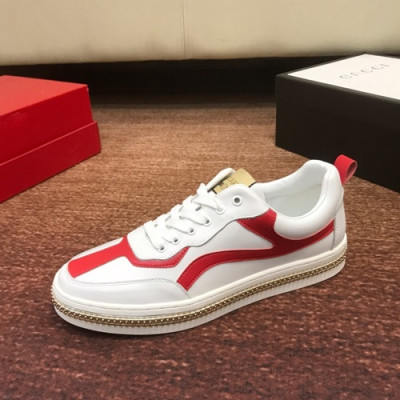 Gucci 2019 Mens Leather Sneakers - 구찌 2019 남성용 레더 스니커즈 GUCS0447,Size(240 - 270).화이트
