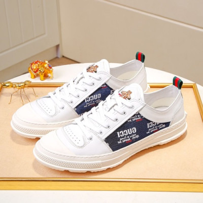 Gucci 2019 Mens Leather Sneakers - 구찌 2019 남성용 레더 스니커즈 GUCS0453,Size(240 - 270).화이트
