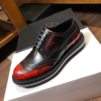 Prada 2019 Mens Leather Sneakers - 프라다 2019 남성용 레더 스니커즈,PRAS00214,Size(245 - 265).블랙+레드