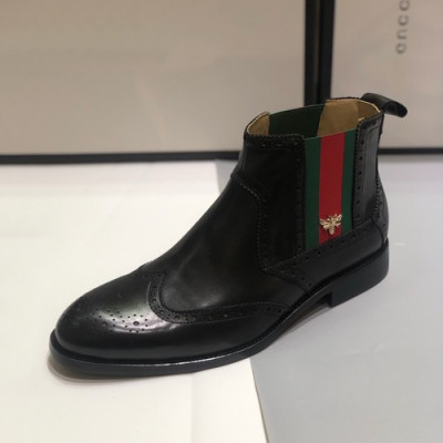 Gucci 2019 Mens Leather Boots - 구찌 2019 남성용 레더 부츠 GUCS0458,Size(245-265),블랙