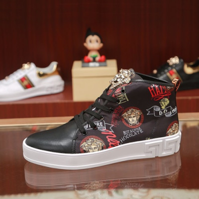 Versace 2019 Mens Leather Sneakers - 베르사체 2019 남성용 레더 스니커즈 VERS0146,Size (240 - 270).블랙