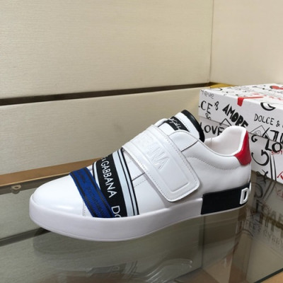 Dolce&Gabbana 2019 Mens Leather Sneakers  - 돌체앤가바나 2019  남성용 레더 스니커즈 DGS0107,Size(240 - 270).화이트