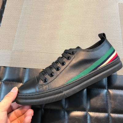 Gucci 2019 Mens Leather Sneakers - 구찌 2019 남성용 레더 스니커즈 GUCS0471,Size(240 - 270).블랙