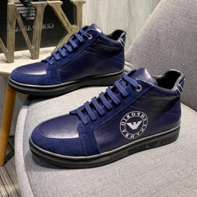 Armani 2019 Mens Leather Sneakers  - 알마니 2019 남성용 레더 스니커즈 ARMS0091,Size(240 - 270).블루