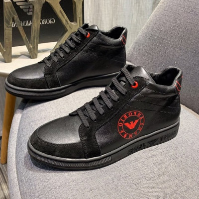 Armani 2019 Mens Leather Sneakers  - 알마니 2019 남성용 레더 스니커즈 ARMS0092,Size(240 - 270).블랙