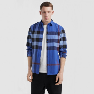 Burberry 2019 Mens Vintage Logo Cotton shirt - 버버리 2019 남성 빈티지 로고 코튼 셔츠 Bur01272x.Size(s - 2xl).블루