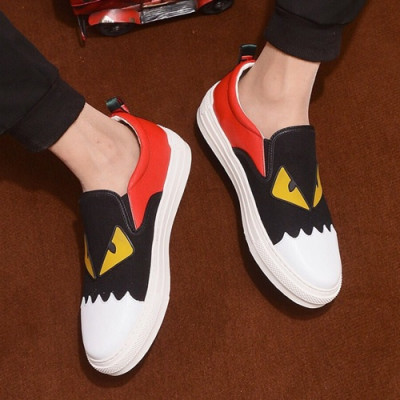 Fendi 2019 Mens Leather Slip On - 펜디 2019 남성용 레더 슬립온 FENS0199,Size(240 - 270).블랙