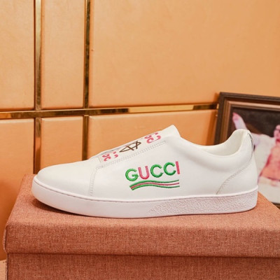 Gucci 2019 Mens Leather Sneakers - 구찌 2019 남성용 레더 스니커즈 GUCS0488,Size(240 - 270),화이트