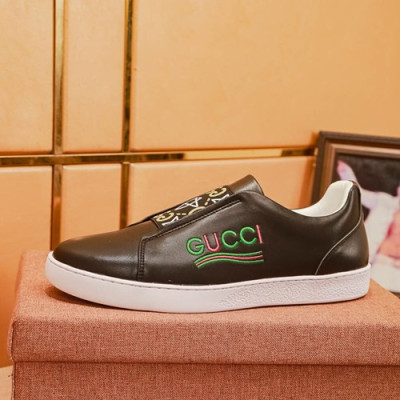 Gucci 2019 Mens Leather Sneakers - 구찌 2019 남성용 레더 스니커즈 GUCS0489,Size(240 - 270),블랙