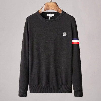 Moncler 2019 Mens Retro Logo Crew-neck Sweater - 몽클레어 2019 남성 레트로 로고 크루넥 스웨터  Moc0865x.Size(m - 3xl).블랙