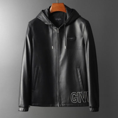 Givenchy 2019 Mens Logo Casual Leather Jacket - 지방시 남성 로고 캐쥬얼 레더 자켓 Giv0229x.Size(m - 3xl).블랙