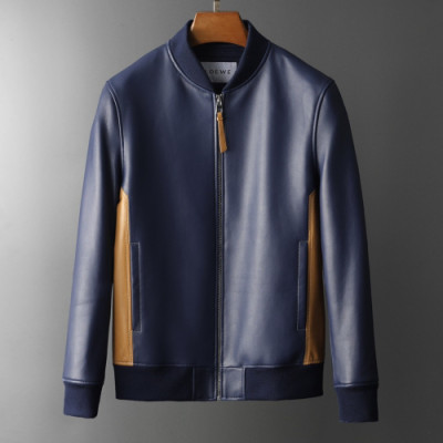 Loewe 2019 Mens Causal Leather Jacket - 로에베 2019 남성 캐쥬얼 가죽 자켓 Loe0089x.Size(m - 3xl).네이비