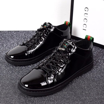 Gucci 2019 Mens Leather Sneakers - 구찌 2019 남성용 레더 스니커즈 GUCS0492,Size(240 - 270),블랙