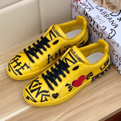 Dolce&Gabbana 2019 Mens Leather Sneakers  - 돌체앤가바나 2019  남성용 레더 스니커즈 DGS0115,Size(240 - 270).옐로우