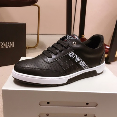 Armani 2019 Mens Leather Sneakers  - 알마니 2019 남성용 레더 스니커즈 ARMS0100,Size(240 - 270).블랙