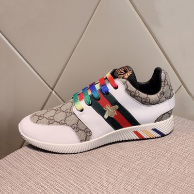 Gucci 2019 Mens Leather Sneakers - 구찌 2019 남성용 레더 스니커즈 GUCS0507,Size(240 - 270),화이트