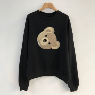 Palm Angels 2019 Mens Logo Teddy Bear Sweater - 팜 엔젤스 2019 남성 로고 곰인형 스웨터 Pam0042x.Size(s - xl).블랙