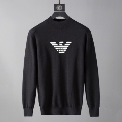 Armani 2019 Mens Crew -neck Wool Sweater - 알마니 2019 남성 크루넥 울 스웨터 Arm0326x.Size(m - 3xl).블랙