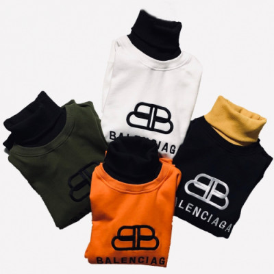 Balenciaga 2019 Mens Logo Cotton Turtle-neck Tshirt - 발렌시아가 2019 남성 로고 코튼 맨투맨 Bal0330x.Size(s - xl).블랙